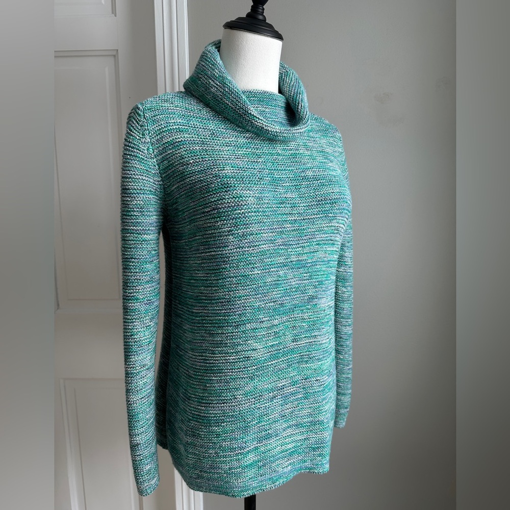J. Jill Seafoam Cowl Neck Sweater size Small fits like a Medium Like new